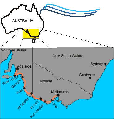 Map of Adelaide to Melbourne cycle tour