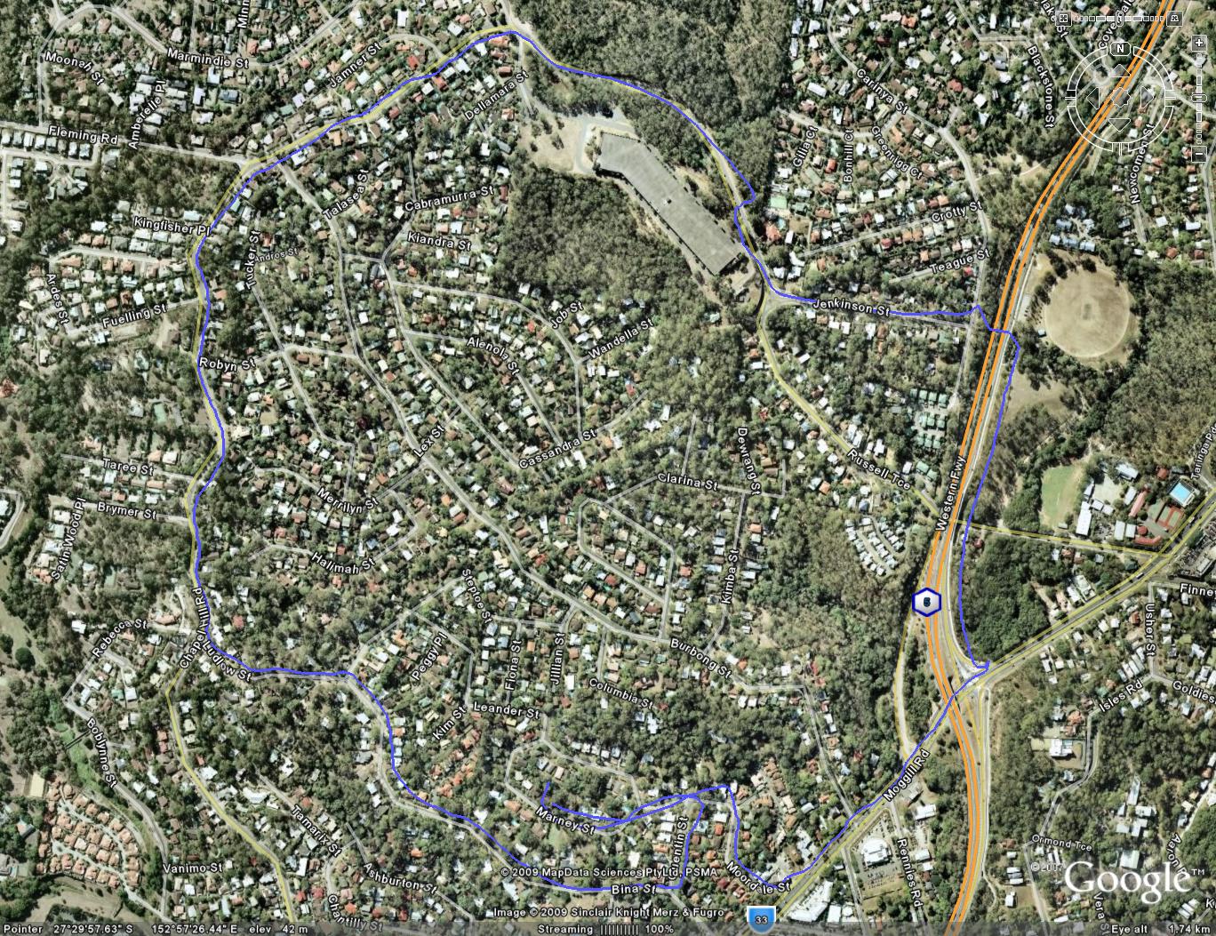 Google Earth image of track