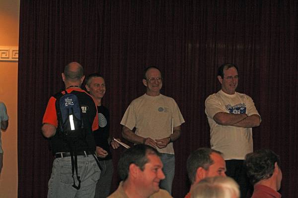 Andrew Goochild, Andrew Wood, Ron Chernich, Mark Gibson, DSTC super-models,  | DSTC Farewell Symposium, 28 July 2005  | 