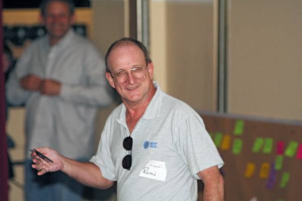 Ron Chernich, winner of DSTC floppy disk raffle,  | DSTC Farewell Symposium, 28 July 2005  | 