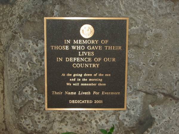 Mount Alford war memorial, (inside State School grounds), Boonah Shire.  | 