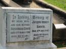 Susannah DAVIS 11 Mar 1938 aged 83  Joseph Henry DAVIS 4 Aug 1943 aged 93  Albany Creek Cemetery, Pine Rivers  