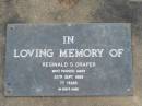 Reginald S DRAPER 20 Sep 1989 aged 77  Albany Creek Cemetery, Pine Rivers  