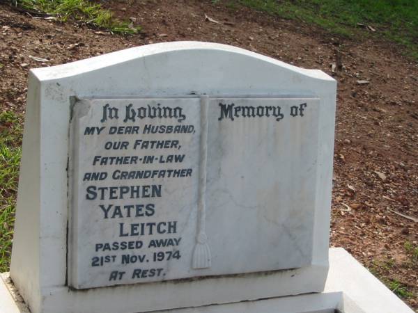 Stephen Yates LEITCH  | 21 Nov 1974  |   | Albany Creek Cemetery, Pine Rivers  |   | 