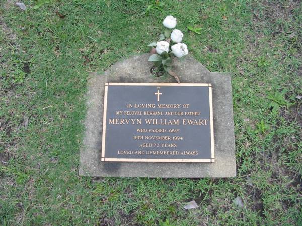 Mervyn William EWART  | 16 Nov 1994  | aged 72  |   | Albany Creek Cemetery, Pine Rivers  |   | 