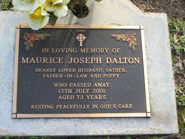 Maurice Joseph DALTON  | 13 Jul 2001  | aged 72  |   | Albany Creek Cemetery, Pine Rivers  |   | 