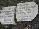 
Christian Gottfried SCHILDT,
born 20 April 1826 died 20 April 1905;
Alberton Cemetery, Gold Coast City
