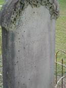
Hulda Amanda Amali Antonie SOMMER,
born 9 July 1862 died 13 Feb 1885;
Alberton Cemetery, Gold Coast City
