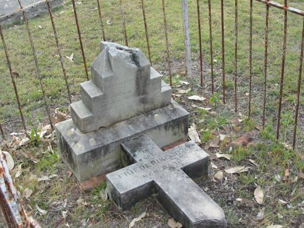 Friederike NEST (nee BAND),  | born 28 Sept 1832 died 15 Oct 1891;  | Alberton Cemetery, Gold Coast City  | 