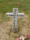 
John STAYTE,
16-10-1983 - 18-10-1983;
Appletree Creek cemetery, Isis Shire
