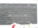 
Eric Henry MICKLE,
father,
died 4 Sept 1948 aged 46 years;
Elizabeth May MICKLE,
mother,
died 4 Nov 1984 aged 86 years;
Elvy Myrtle MICKLE,
sister,
2-12-1929 - 16-11-1992;
Mervyn Herbert MICKLE,
19-10-1935 - 12-03-2003,
son brother uncle;
Appletree Creek cemetery, Isis Shire
