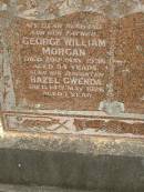 
George William MORGAN,
husband father,
died 29 May 1938 aged 54 years;
Hazel Gwenda,
daughter,
died 14 May 1926 aged 1 year;
Appletree Creek cemetery, Isis Shire
