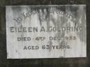 
Eileen A. GOLDRING,
died 4 Dec 1953 aged 63 years;
Appletree Creek cemetery, Isis Shire
