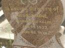 
George ADIE,
accidentally killed 14 Jan 1937 aged 45 years;
Appletree Creek cemetery, Isis Shire
