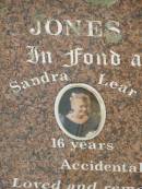 
children;
Sandra Lear JONES,
accidentally killed 4 Jan 1992 aged 16 years;
Shane Eric BLANCHARD,
accidentally killed 4 Jan 1992 aged 22 years;
Elizabeth Caroline BLANCHARD,
accidentally killed 4 Jan 1992 aged 20 years;
remembered by parents, son & nephew;
Appletree Creek cemetery, Isis Shire
