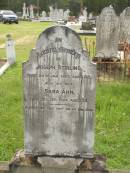 
Joseph STIRLING,
died 24 Jan 1928 aged 88 years;
Sara Ann,
wife,
died 5 Sept 1924 aged 74 years;
Appletree Creek cemetery, Isis Shire
