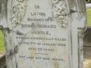 
Sidney Richard HENDLE,
accidentally killed 17 Jan 1906 aged 32 years;
Appletree Creek cemetery, Isis Shire
