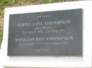 Emma Jane THOMPSON (nee OLIVER), 20 March 1892 - 21 May 1951; Winston Roy THOMPSON, 21 Oct 1932 - 14 Aug 2003; Appletree Creek cemetery, Isis Shire 