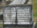 Susan Alice ROSE, mother, died 11 Aug 1954 aged 79 years; Arthur ROSE, father, died 21 Jan 1922 aged 49 years, interred at Gympie; Appletree Creek cemetery, Isis Shire 