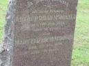 Arthur David MCDONALD, husband, died 19 feb 1937 aged 61 years; Mary Elizabeth MCDONALD, died 7 Oct 1950 aged 74 years; Appletree Creek cemetery, Isis Shire 