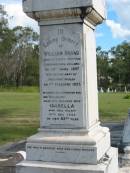 
Nugent Robert,
son of William & Isabella BRAND,
died 3 Jan 1917 aged 25 years 9 months;
Elsie Maude (Betty),
wife of Dr Hedley BROWN, Nundah,
mother of Jocelyn & Deidre,
died 31 Dec 1929 aged 35 years;
William BRAND,
born 14 April 1857
Little Shelford Cambridgeshire England,
died 1 Feb 1933 "Shelford" Huxley;
Isabella,
wife,
died 12 Dec 1948 in 82nd year;
Appletree Creek cemetery, Isis Shire
