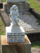 
Audrey May FELSMAN,
accidentally killed 26 Dec 1914 aged 16 months;
Appletree Creek cemetery, Isis Shire
