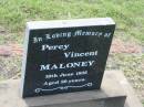 Percy Vincent MALONEY, died 19 June 1935 aged 39 years; Appletree Creek cemetery, Isis Shire 
