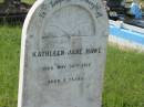 Joseph D.L. HAWE, died 28 April 1926 aged 24 years; Bridget HAWE, died 12 Dec 1931; Mary Elizabeth MCCABE, died 1 March 1933; John HAWE, died 3 Sept 1952; Kathleen Jane HAWE, died 30 May 1912 aged 6 years; Appletree Creek cemetery, Isis Shire 