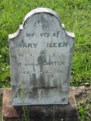 Mary Eileen, infant daugther of H. & J. CARTER, died 5 May 1911; Appletree Creek cemetery, Isis Shire 