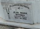 Jean Marie DITTMER, died 19 Oct 1968; Appletree Creek cemetery, Isis Shire 