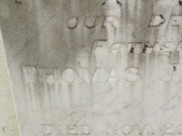 Thomas James MILHAM,  | father,  | died 22 Nov 1987 aged 83 years;  | Evelyn Florence MILHAM,  | wife mother,  | died 30 Aug 1965 aged 57 years;  | Appletree Creek cemetery, Isis Shire  | 