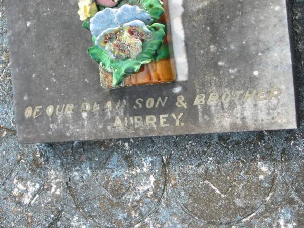 Lawrence Aubrey WIECKHORST,  | husband father son brother,  | died 9 Dec 1954 aged 27 years;  | Appletree Creek cemetery, Isis Shire  | 