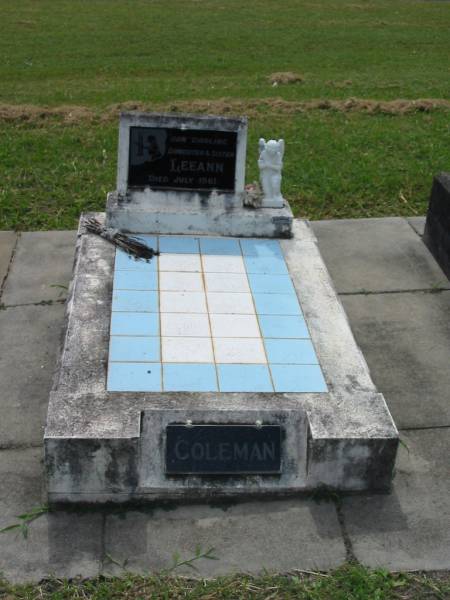 Leeann COLEMAN,  | daughter sister,  | died July 1961;  | Appletree Creek cemetery, Isis Shire  | 