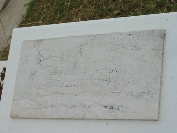 Veronica Rosa GOODEN,  | died 17 Sep 1976 aged 33 years;  | Appletree Creek cemetery, Isis Shire  | 