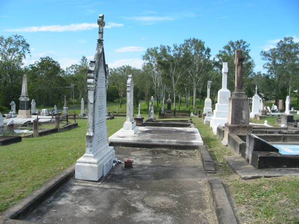 J.H.E. BERTHEAU,  | died 28 Dec 1903 aged 52 years;  | Mary Anne,  | wife,  | died 22 July 1919 aged 62 years;  | George Manus,  | brother,  | died 21 June 1923 aged 36 years;  | Adeline Muriel BERTHEAU,  | sister,  | died 19 Aug 1940 aged 39 years;  | Edmund James,  | brother,  | died 13 Sept 1948 aged 66 years;  | Walter Henry Edma,  | brother,  | died 5 Dec 1948 aged 68 years;  | Charles Zacharie BERTHEAU,  | died 23 Jan 1957 aged 75 years;  | Appletree Creek cemetery, Isis Shire  | 