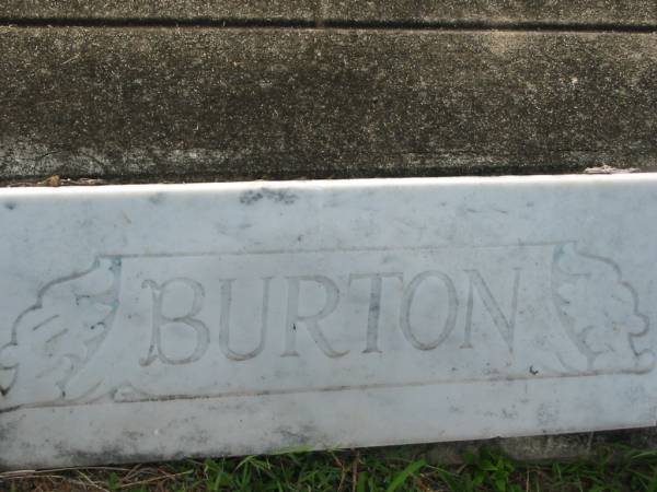 Sarah BURTON,  | mother,  | 1871 - 1958;  | Alfred James BURTON,  | father,  | 1866 - 1961;  | Appletree Creek cemetery, Isis Shire  | 