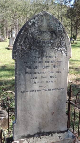 William Henry HOLT  | d: 27 Nov 1924 aged 23  |   | Atherton Pioneer Cemetery (Samuel Dansie Park)  |   |   | 