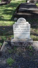 
Jean FORRESTER
d: 20 Dec 1915 aged 2y 4mo

Atherton Pioneer Cemetery (Samuel Dansie Park)

