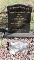 
Eleanor Victoria May COLEMAN (Ella)
b: 1887
d: 1924
wife of Arthur COLEMAN
mother of Allen, David, Mary, Stan

Mary BEATTIE (nee COLEMAN)
b: 1918
d: 2010

David Nye BEATTIE DFM
b: 1919
d: 2008

Atherton Pioneer Cemetery (Samuel Dansie Park)


