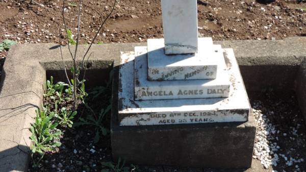 Angela Agnes DALY  | d: 6 Dec 1924 aged 22?  |   | Aubigny Catholic Cemetery, Jondaryan  |   | 