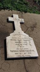 
Helena Mary COSGROVE
d: 8 Dec 1934 aged 42

Patrick David COSGROVE
d: 19 Nov 1953 aged 72

Aubigny Catholic Cemetery, Jondaryan

