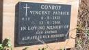 
Vincent Patrick CONROY
b: 6 Sep 1923
d: 13 Aug 2008

Aubigny Catholic Cemetery, Jondaryan


