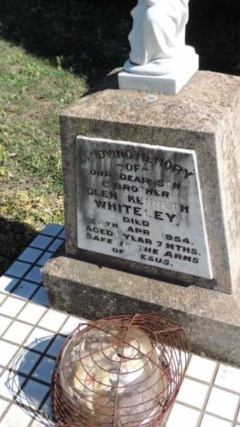 Glen Kenneth WHITELEY  | d: 24 Apr 1954 aged 1 year, 7 mo  |   | Aubigny St Johns Lutheran cemetery, Toowoomba Region  |   | 