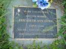 
Elizabeth Ann GUNN, wife mother,
aged 36 years,
remembered John, Douglas, Victoria & Sarah;
Barney View Uniting cemetery, Beaudesert Shire
