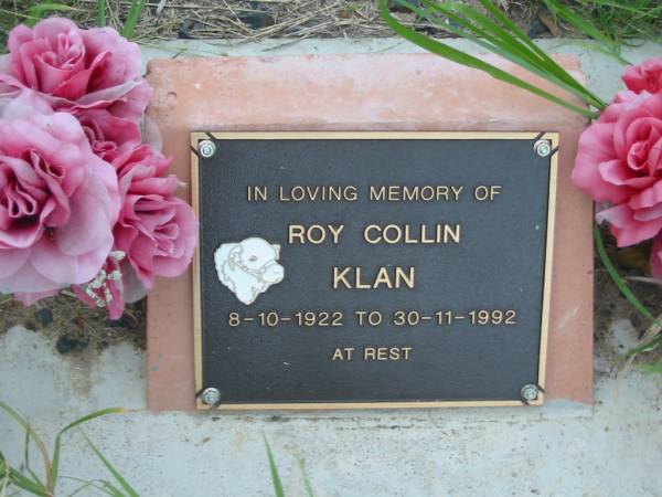 Roy Collin KLAN,  | 8-10-1922 - 30-11-1992;  | Barney View Uniting cemetery, Beaudesert Shire  | 