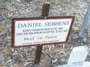 Daniel SEBBENS, born Tomakin NSW 26-5-1868 died Beerburrum Hospital 30-8-1929; Beerburrum Cemetery, Caloundra 
