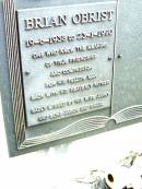 Brian OBRIST, 19-6-1938 - 23-1-1990, wife Janny, sons Jason & Shane; Beerwah Cemetery, City of Caloundra 