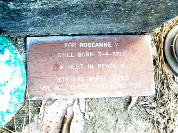 Roseanne V,  | stillborn 3-4-1993;  | Beerwah Cemetery, City of Caloundra  | 