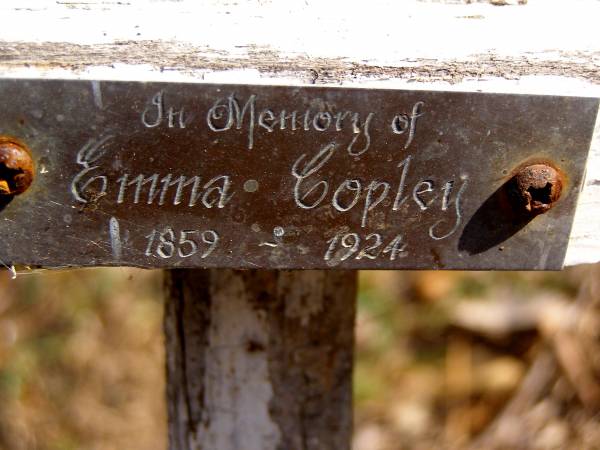 Emma COPLEY,  | 1859 - 1924;  | Beerwah Cemetery, City of Caloundra  | 