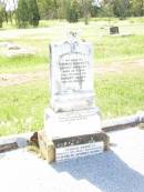 Thomas BARNETT, son, died 16 April 1922 aged 22 years; Robert James, infant son, died 3 Nov 1922; George BARNETT, died 30 Oct 1942 aged 69 years; Elizabeth Stewart BARTNETT, died 6 April 1964 aged 82 years; Bell cemetery, Wambo Shire 